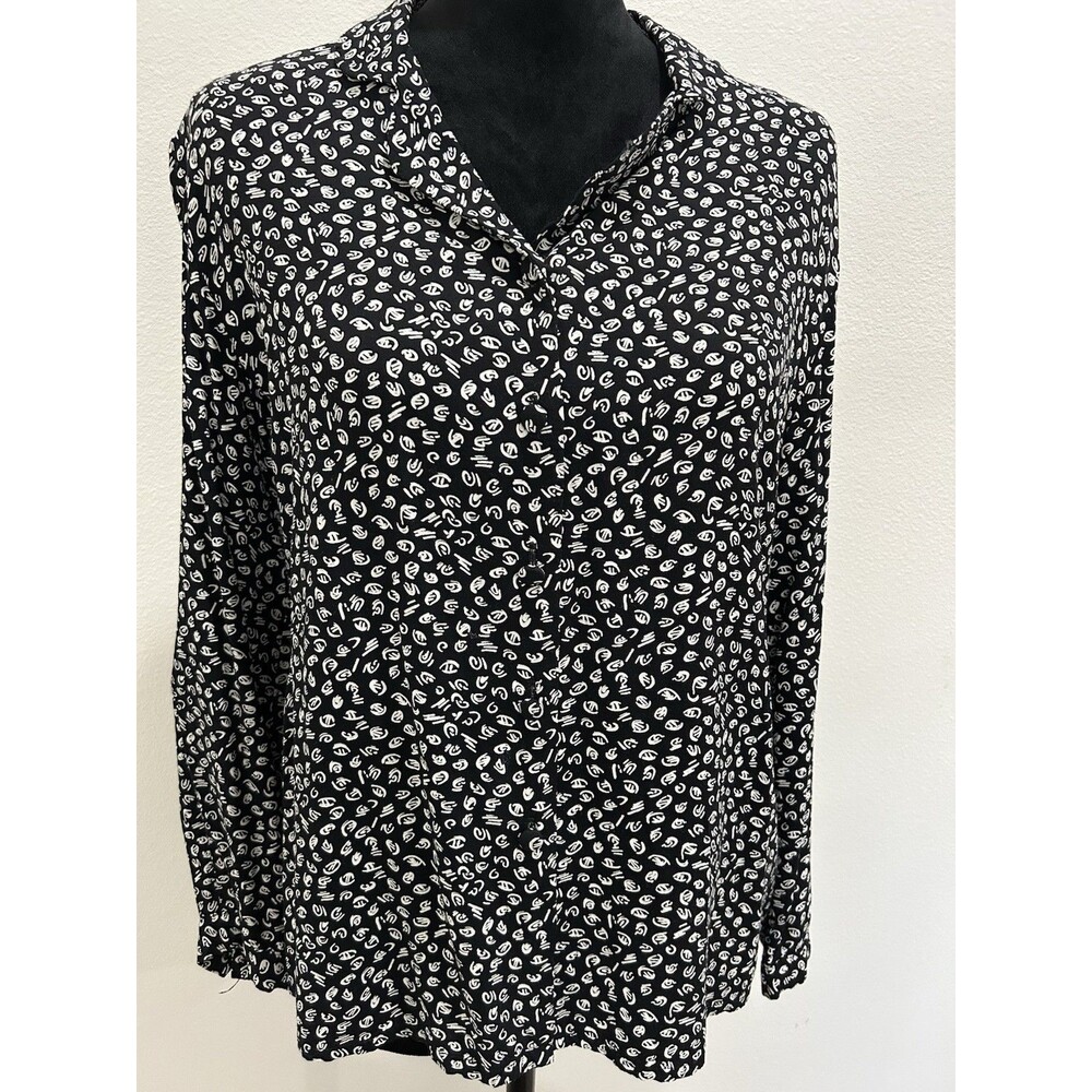 Vtg Gianni Sport Made In USA Womens Sz 10 Blouse Button Up Long Sleeve